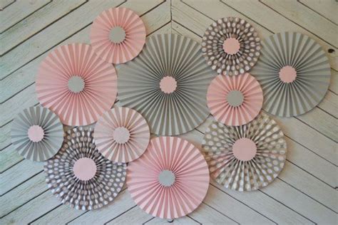 Set of 11 ELEVEN Pink Grey and Polka Dot paper by ThePapierStudio, $35.95 | Baby shower table ...