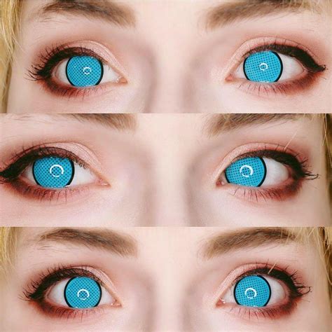 Sweety Crazy Cyan Mesh / Blue Screen with Black Rim Halloween Contacts ...