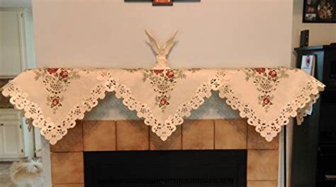 Fireplace Mantel Scarf Embroidered with Burgundy Red Rose... | Red ...