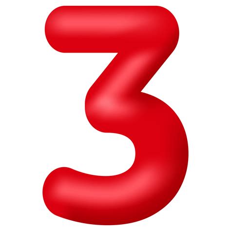 Red And Gold Number Three Png Image Numbers Typograph - vrogue.co