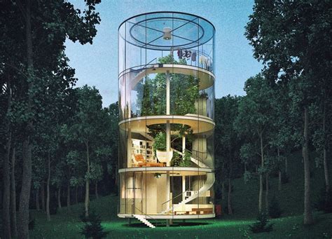 A gigantic tree lives inside this gorgeous glass house in the mountains ...