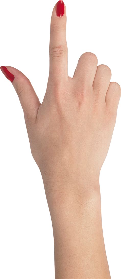 One finger hand with red nails, hands PNG, hand image free