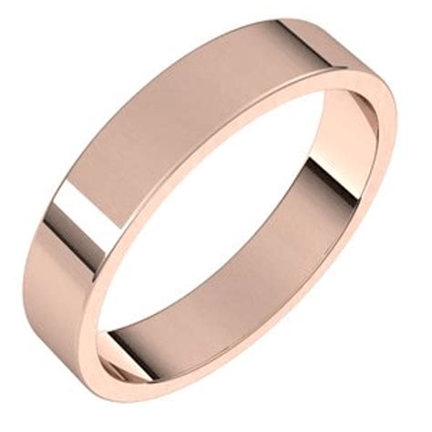 Rose Gold 4mm Flat Wedding Band Castleweddingbands.com