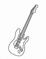 Printable Electric Guitar Coloring Page sketch template