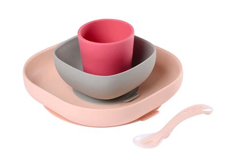 4-Piece Silicone Dinner Set pink