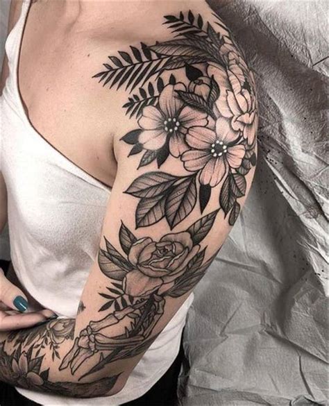 Flower Sleeve Tattoo : Sleeve Tattoo Flower Red Simple Designs ...