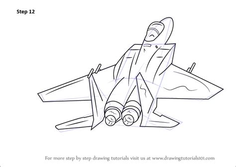 Learn How to Draw Fighter Jet Aircraft (Fighter Jets) Step by Step : Drawing Tutorials