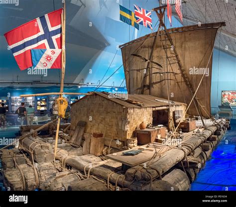 The Kon-Tiki balsa raft on which Norwegian explorer Thor Heyerdahl ...