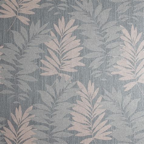 Arthouse Stardust Palm Leaf Textured Glitter Pink and Grey Wallpaper | Pink and grey wallpaper ...