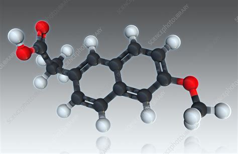 Naproxen, Molecular Model, illustration - Stock Image - F031/7760 ...