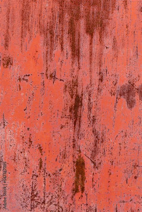 Red texture of metal sheet.Texture of the peeling paint on the sheet iron.Vertical photo Stock ...