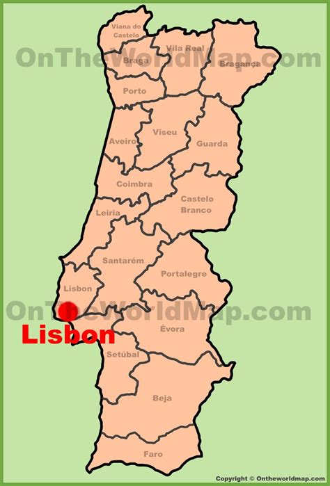 Lisbon location on the Portugal Map - Ontheworldmap.com