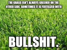 The Grass Is Greener On The Other Side Because It's Fertilized With ...