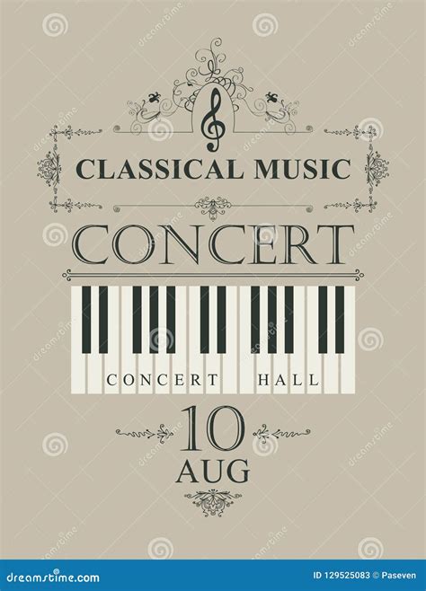 Poster for Concert Classical Music with Piano Keys Stock Vector ...