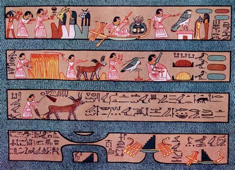 an egyptian painting depicting the life and times of pharaohs