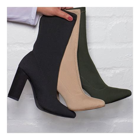 The Fix sock boots - Olive | High heel boots ankle, Boots, Cute shoes