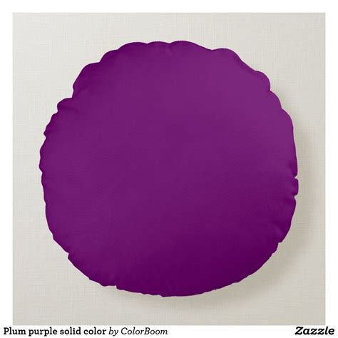 Plum purple solid color round pillow | Zazzle.com | Purple decorative ...