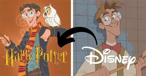 Artist Draws Disney Characters in the World of 'Harry Potter' - Inside ...