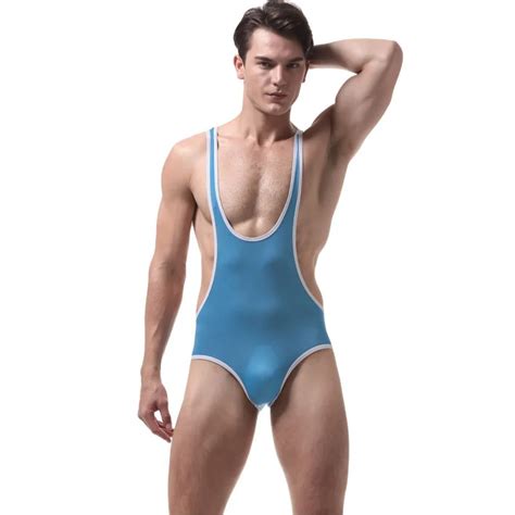 New Seven Colors Men's Undershirt Wet Look Wrestling Singlet Sexy Men's Sexy Tight fitting ...