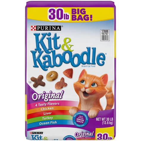 Purina Kit & Kaboodle Dry Cat Food, Original, 30 lb. Bag - Walmart.com ...