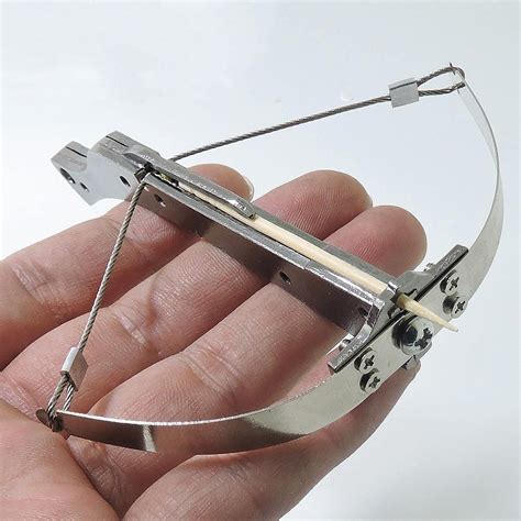 Mini Stainless Steel Crossbow Toothpicks Arrow Bow 3 Pull Options with 200 bamboo sticks Toy for ...