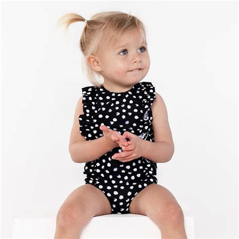 1 5Y Kids Baby Girls Bathing Clothes Bikini Summer Ruffled Dot Cross Back Bikini Beach Swimsuit ...