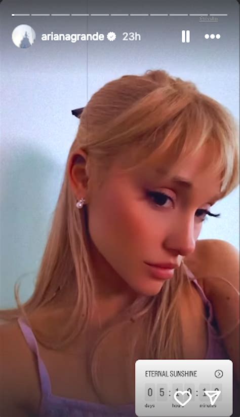 Ariana Grande Debuts Bangs With Her Blonde Color