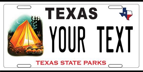 TEXAS License Plate CUSTOM ADD TEXT PERSONALIZED STATE PARKS LONESTAR STATE #Interesting | State ...