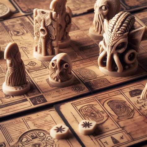 Lovecraftian board game pieces in 2024 | Board games, Pen and paper games, Board game design
