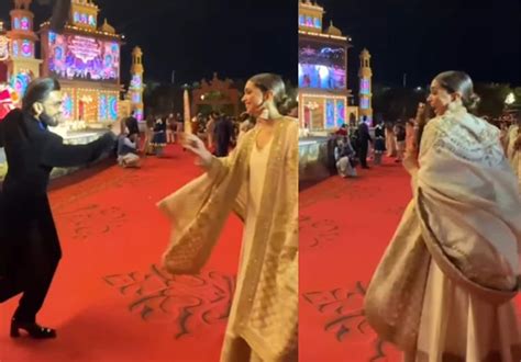 Anant Ambani-Radhika Merchant Pre-Wedding: Ranveer Singh cutely teaches Deepika Padukone Dandiya ...