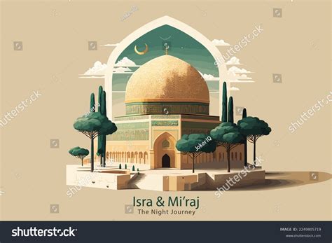 Al Isra Miraj Design Al Aqsa Stock Vector (Royalty Free) 2249805719 ...