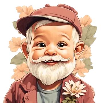 Cute Baby Boy With Beard And Flowers, Cute Boy, Flowers, Baby Boy PNG Transparent Image and ...