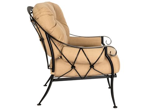 Woodard Derby Cushion Wrought Iron Patio Lounge Chair | WR4T0106