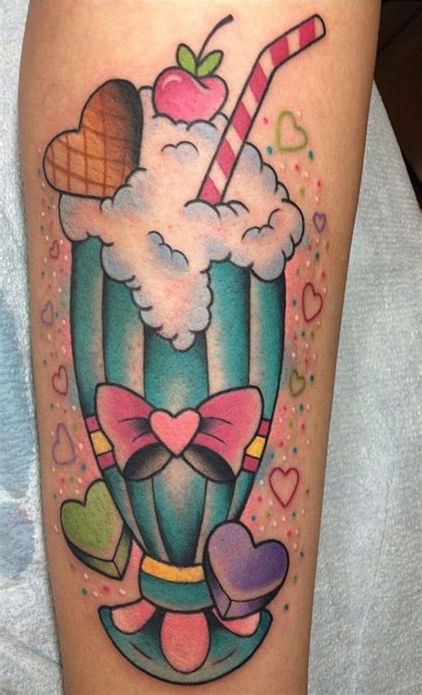 Milkshake | Kawaii tattoo, Calf tattoo, Sweet tattoos