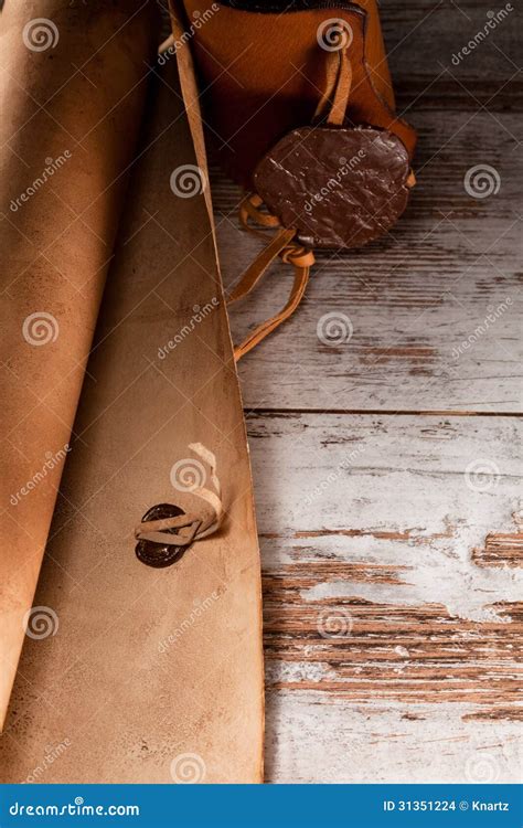 Medieval scroll stock photo. Image of leather, aged, dirty - 31351224
