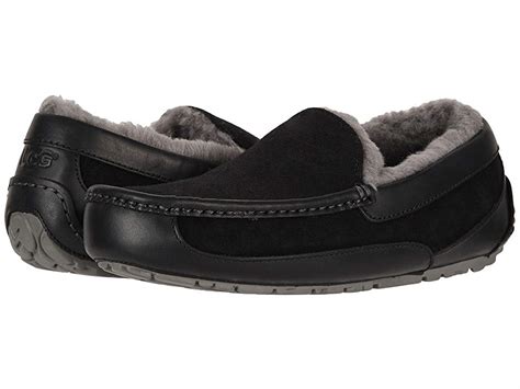 UGG Ascot (Black/Grey) Men’s Slippers - Slippers.com - Shop Comfy