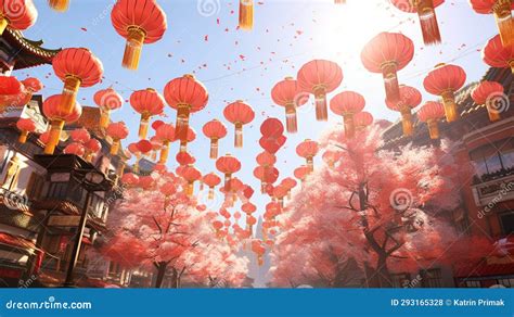 Chinese Lunar New Year Celebration Stock Photo - Image of horizontal, lantern: 293165328