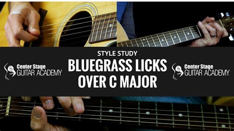 Bluegrass Guitar Licks in C major - Bluegrass guitar lessons - YouTube