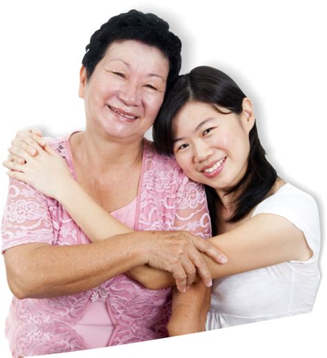 Asian Caregiver Hugging An Elderly - Home Helpers Clipart - Large Size Png Image - PikPng