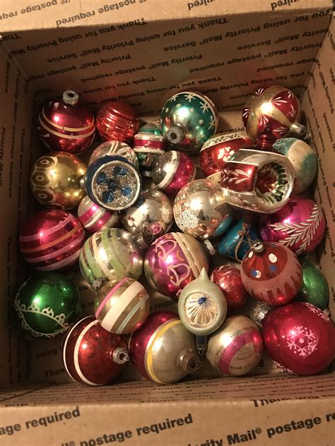 $20 for this box of vintage glass Christmas ornaments!! : r/ThriftStoreHauls