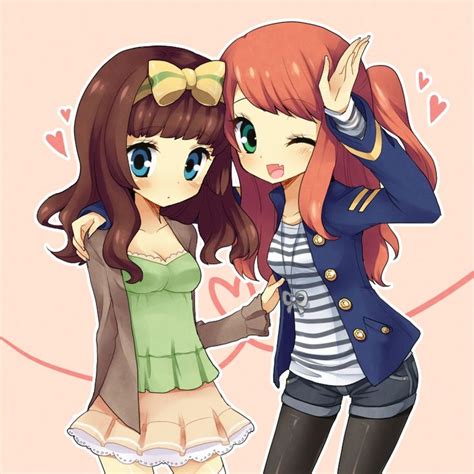 Dos chicas muy amigas | Anime best friends, Dibujos, Mejores amigas anime