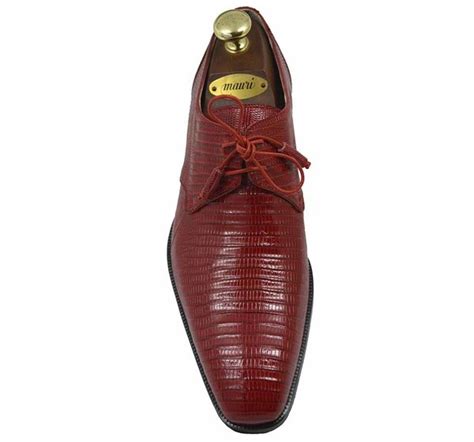 Mauri 1029 Red Lizard Lace-Up Shoe | Cellini Uomo Fine Italian Mens Shoes