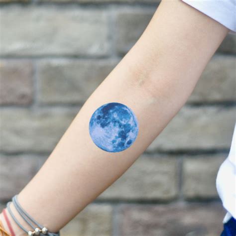 Blue Moon Temporary Tattoo Sticker - OhMyTat