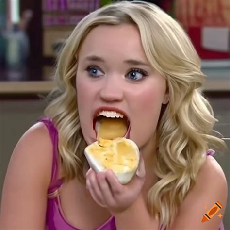 Emily osment enjoying a bowl of queso on Craiyon