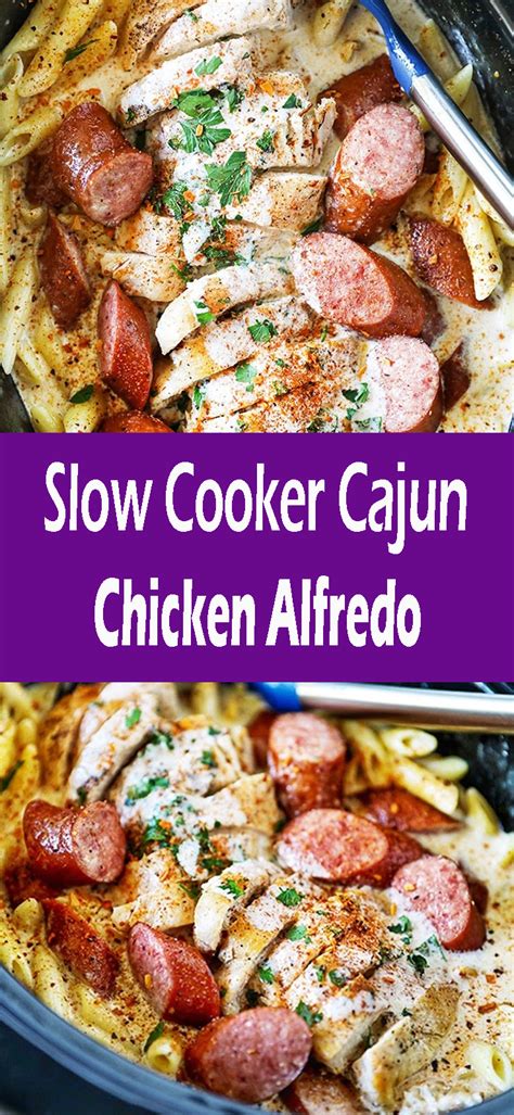 Slow Cooker Cajun Chicken Alfredo - pinsgreatrecipes4