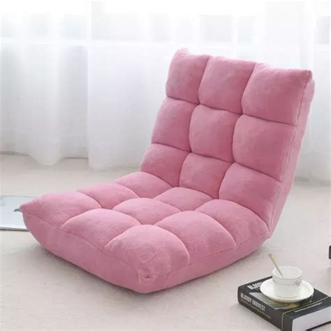 Costway Adjustable 14-Position Floor Chair Folding Lazy Gaming Sofa Chair Cushioned-Pink