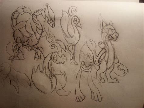 Fakemon Sketches 31 by banana2245 on DeviantArt