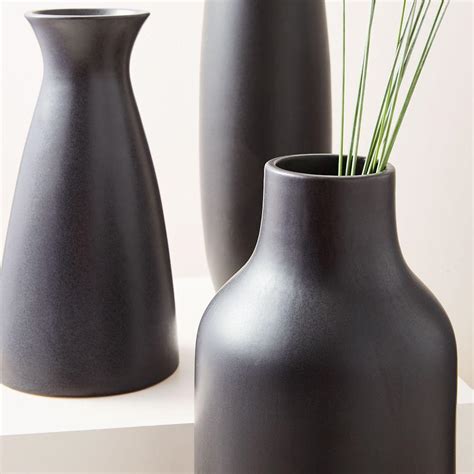 Pure Black Ceramic Vases | west elm Australia