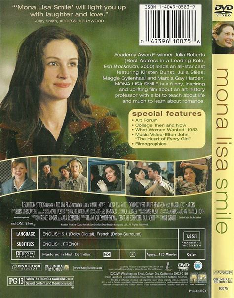 Mona Lisa Smile DVD Julia Roberts Kirsten Dunst Julia Stiles Maggie ...