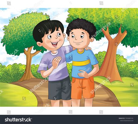 Illustration Children Talking Each Other Happy Stock Illustration ...